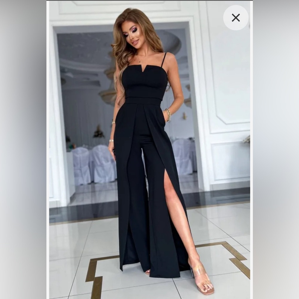Jumpsuit with Slit Leg & Pockets - XL